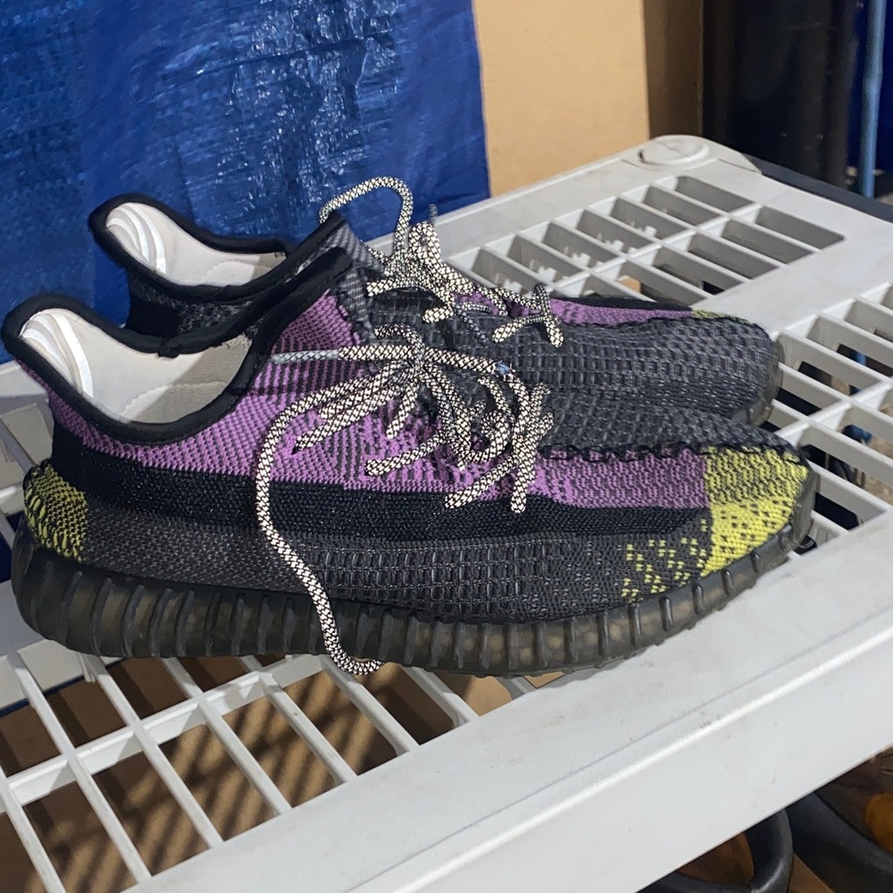 Yeezy Black Purple Yellow Sneakers